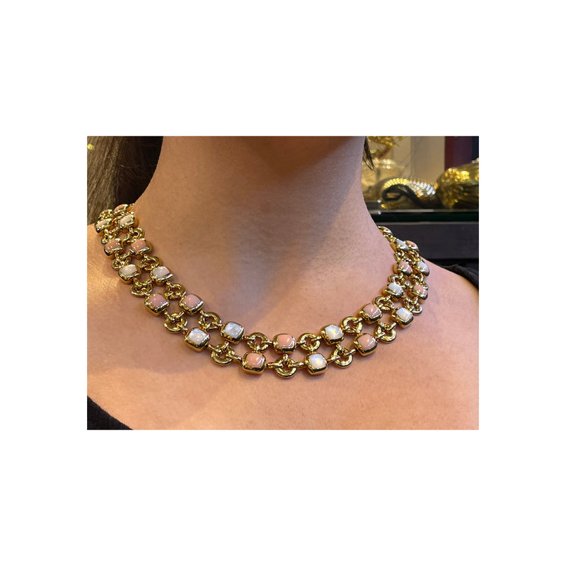 Van Cleef and Arpels Mother of Pearl and Coral Gold Necklace