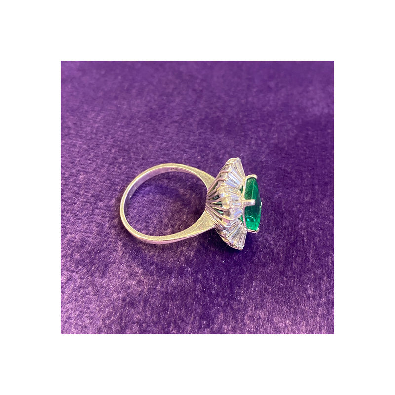 Emerald & Diamond Ballerina Ring