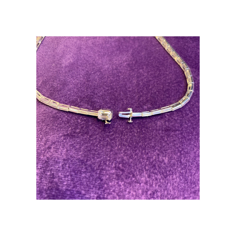Baguette Cut Diamond Necklace