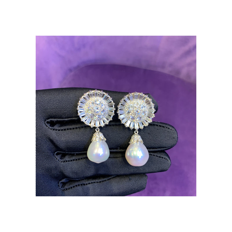 Diamond Day & Night Pearl Earrings