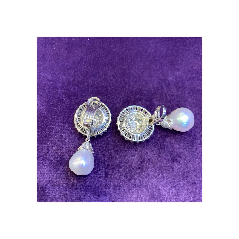 Diamond Day & Night Pearl Earrings