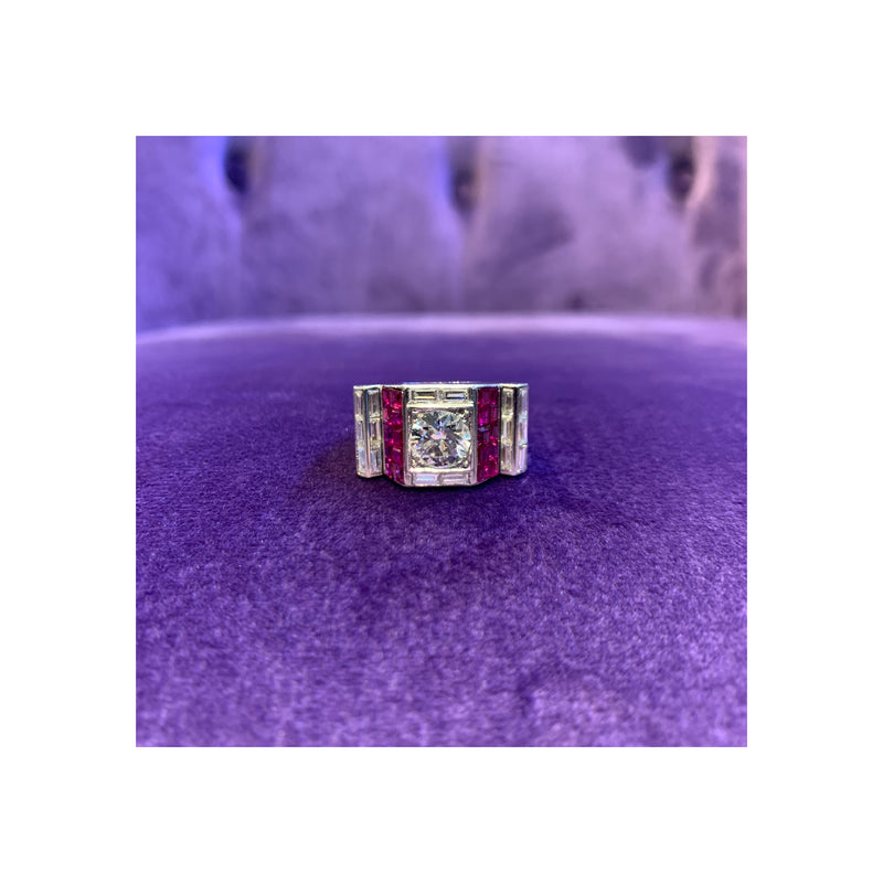Art Deco Van Cleef & Arpels Diamond & Ruby Ring