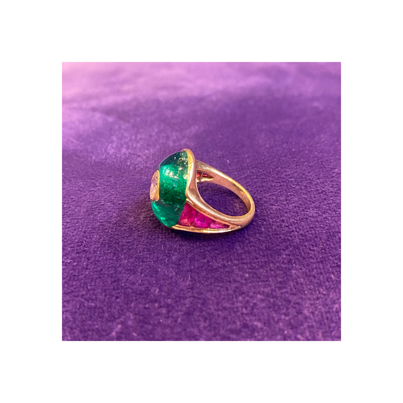 JAR Diamond, Emerald, & Ruby Ring