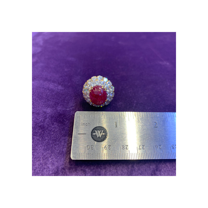 David Webb Certified Natural Burmese Ruby & Diamond Earrings