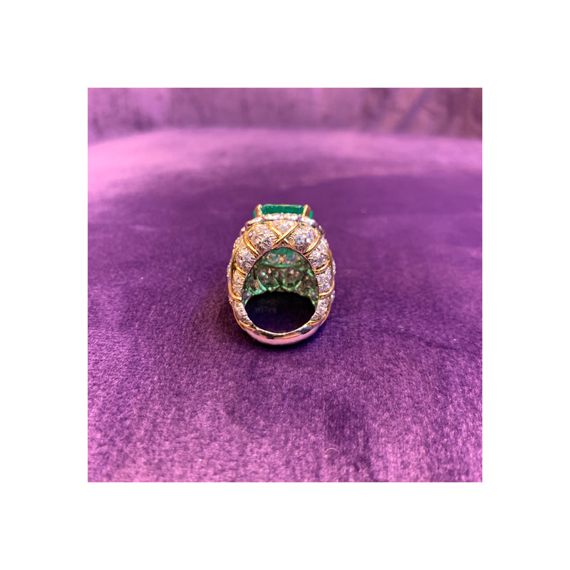 David Webb Colombian Emerald & Diamond Ring