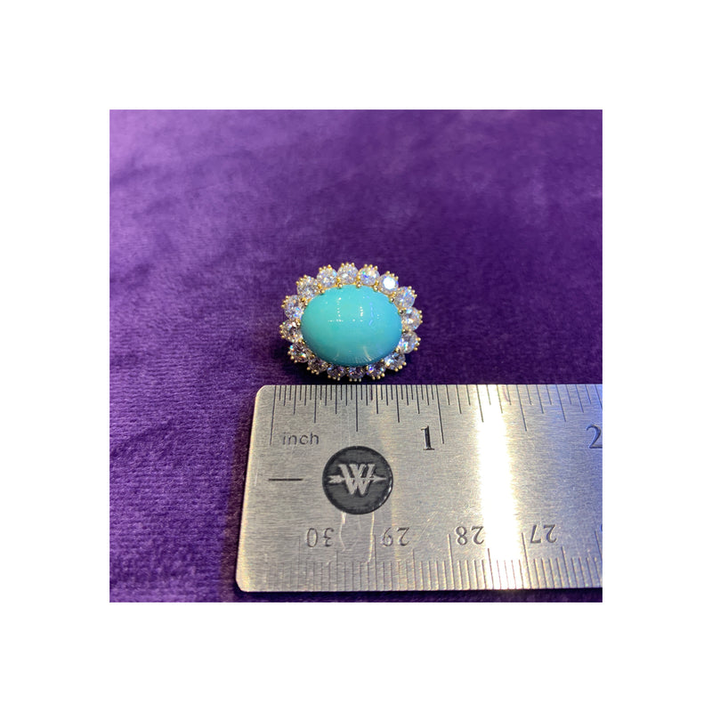 Van Cleef & Arpels Turquoise & Diamond Earrings