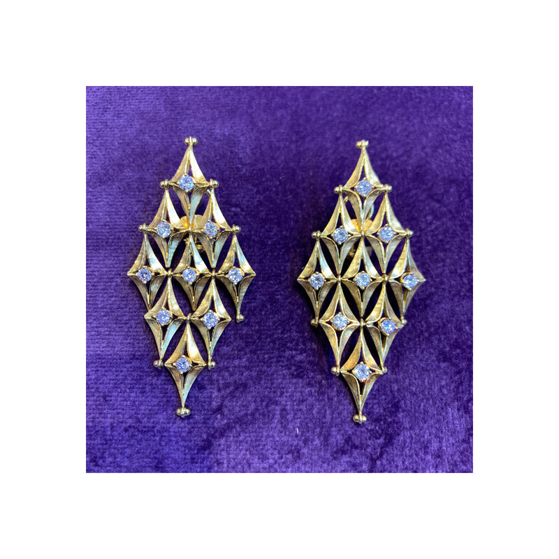 Diamond Shaped Diamond Earrings