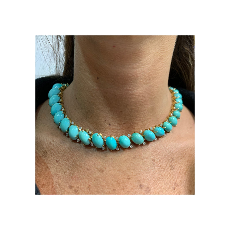 Van Cleef & Arpels Turquoise & Diamond Convertible Necklace