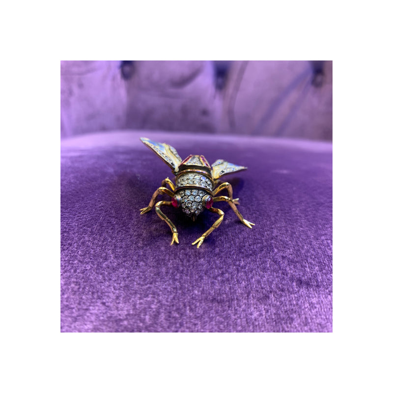 Plique a Jour Cicada Brooch