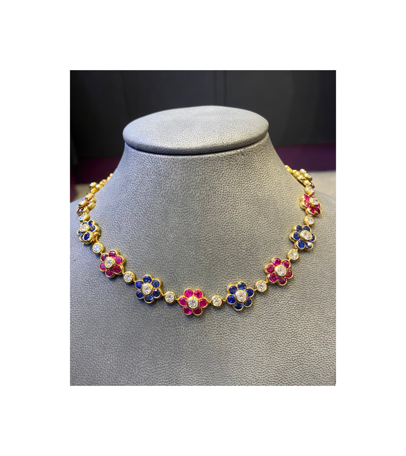 Van Cleef & Arpels Sapphire Ruby & Diamond Convertible Necklace