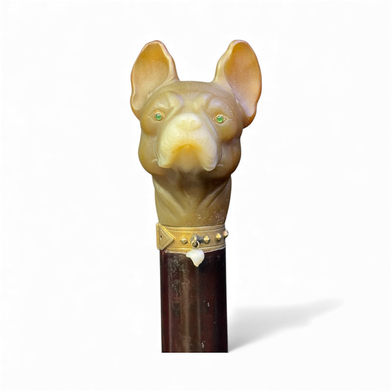 Cartier Agate And Pearl Bulldog Cane