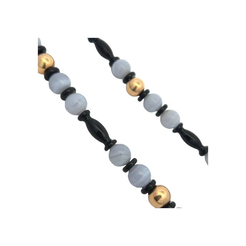 Quartz and Onyx Beaded Necklace