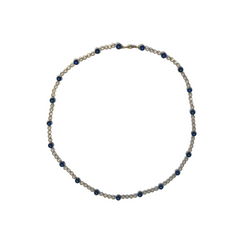 Crystal and Lapis Lazuli Beaded Necklace