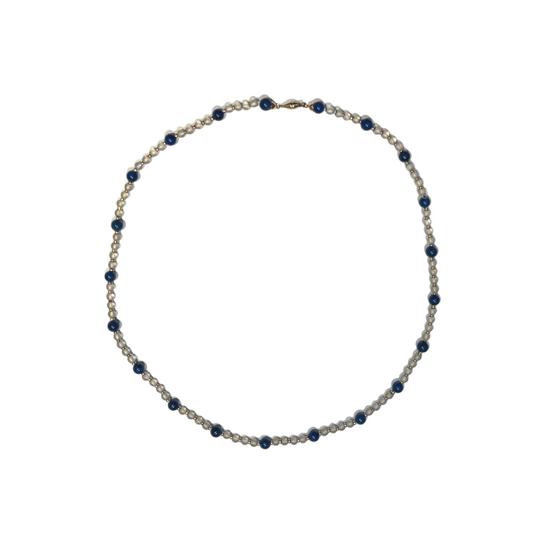 Crystal and Lapis Lazuli Beaded Necklace