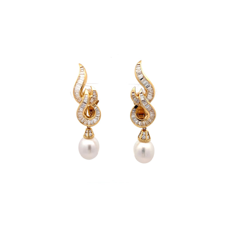 Pearl and Diamond Day and Night Earrings