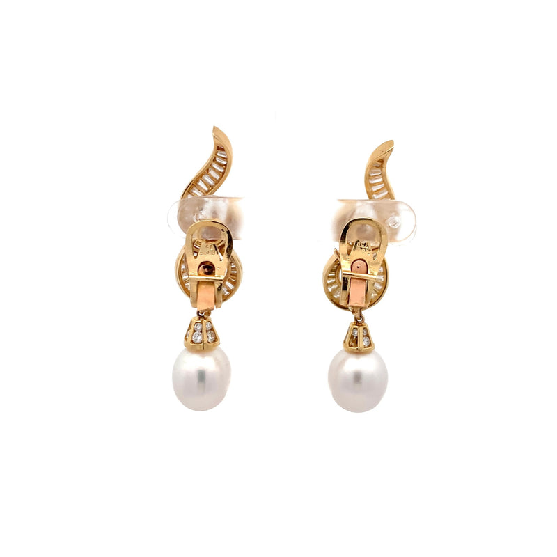 Pearl and Diamond Day and Night Earrings