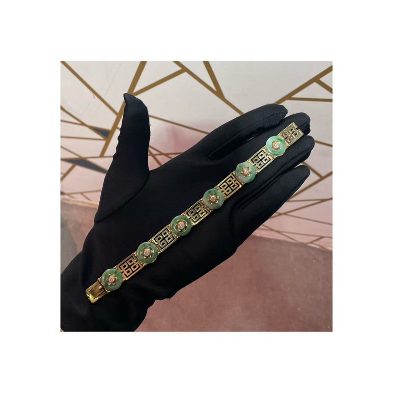 Tiffany & Co Jade & Diamond Gold Bracelet