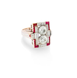 Art Deco Diamond & Ruby Ring