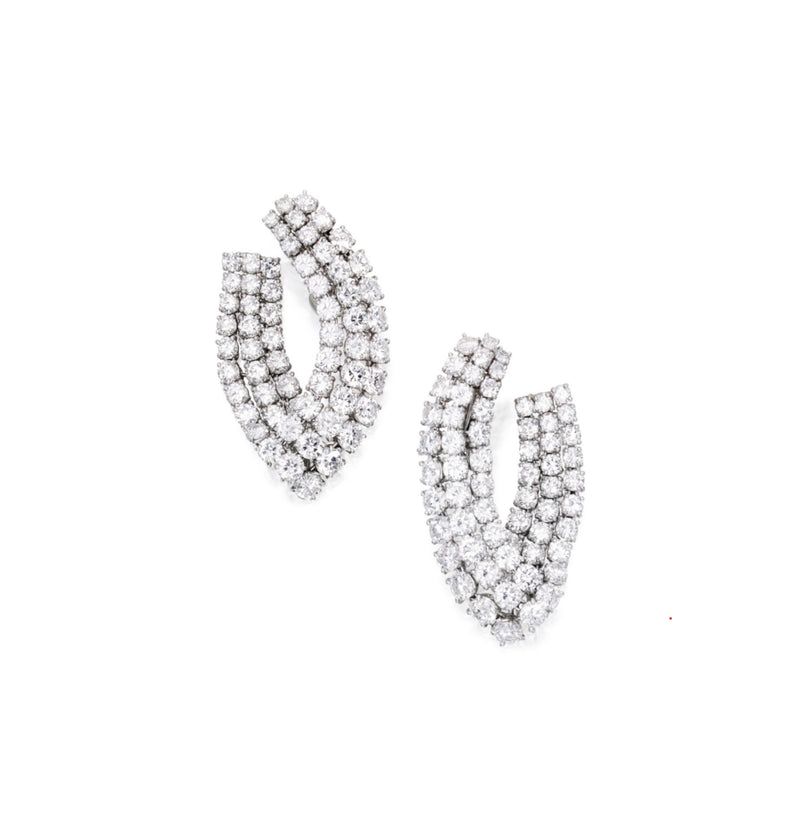 Harry Winston Platinum and Diamond Earrings