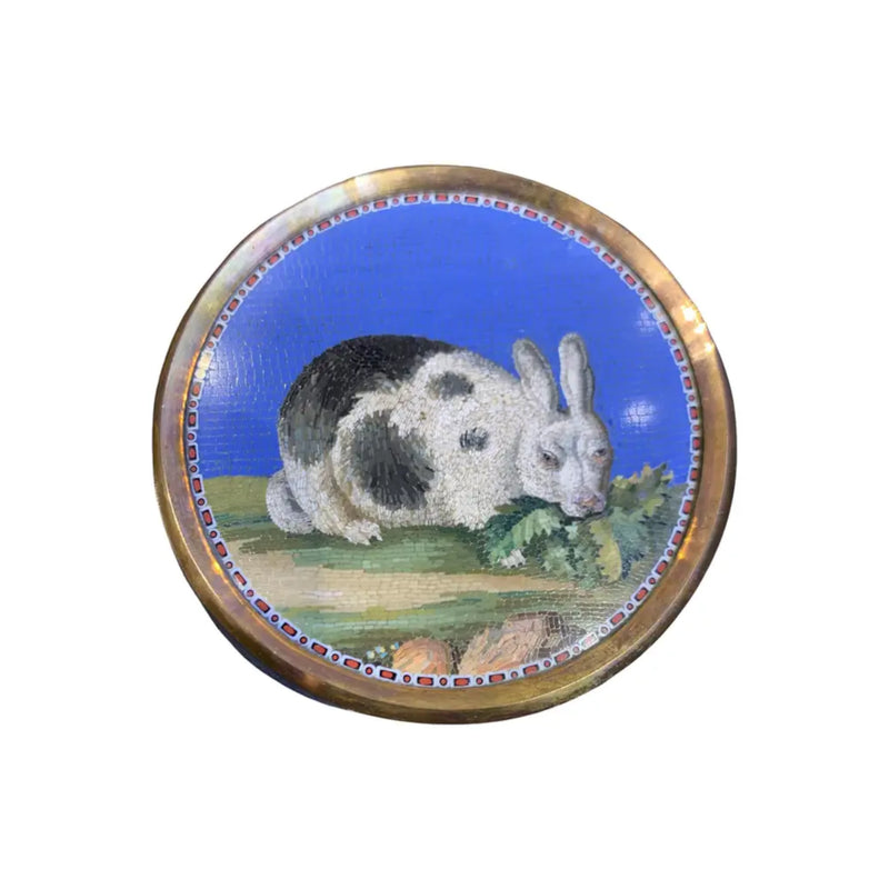 18th Century Giacomo Raffaelli Micro Mosaic Rabbit Plaque