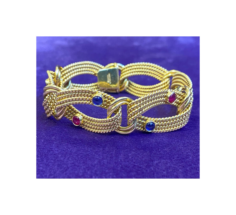 Tiffany & Co. Sapphire & Ruby Gold Bracelet