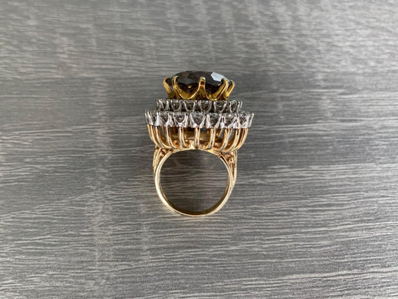 Champagne diamond cocktail ring Clearance