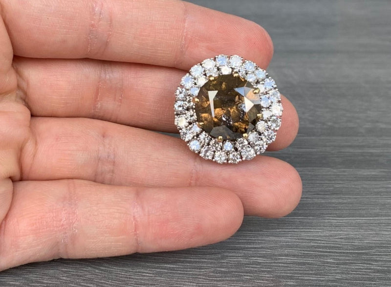 Champagne diamond cocktail ring Clearance