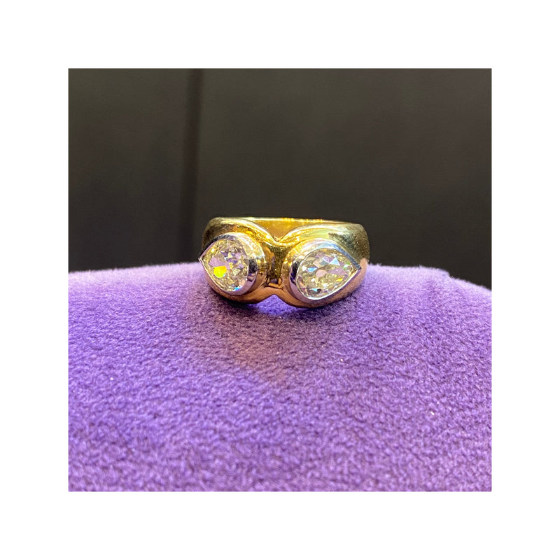 Two Pear Shape Diamond Ring