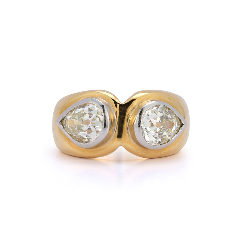 Two Pear Shape Diamond Ring
