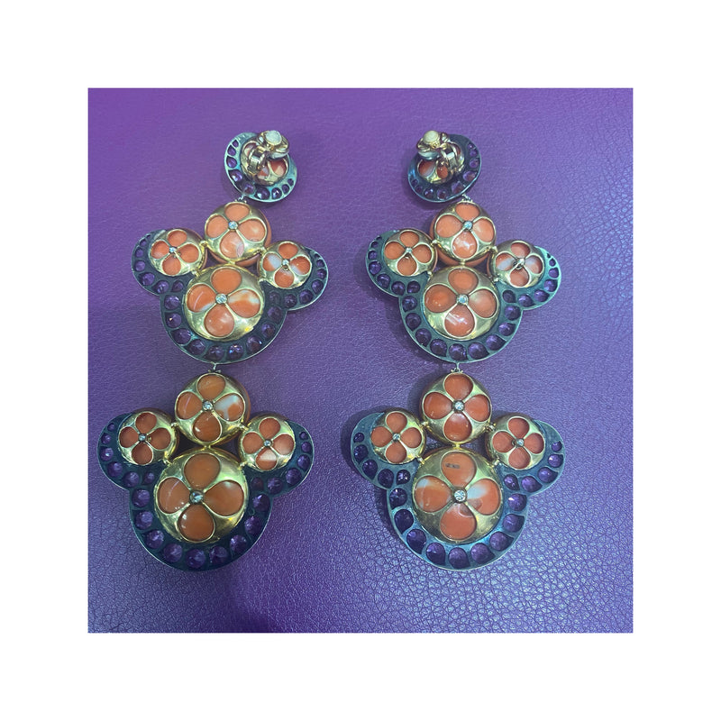 JAR Coral and Amethyst Earrings