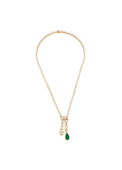 Emerald & Diamond Pear Shape Necklace