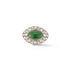 Art Deco Certified Jade & Diamond Brooch