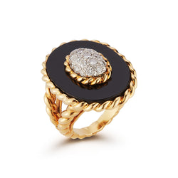 Van Cleef and Arpels Onyx and Diamond Ring