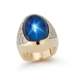 Men's David Webb Sapphire and Diamond Ring