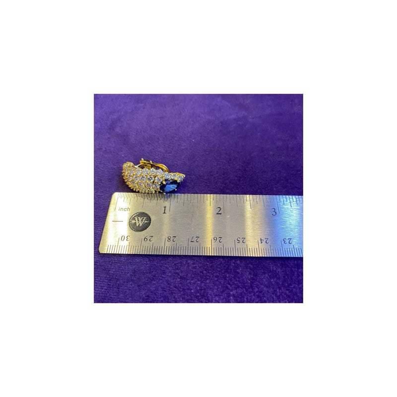 AGL Certified Oval Cut Sapphire & Diamond Gold Earrings