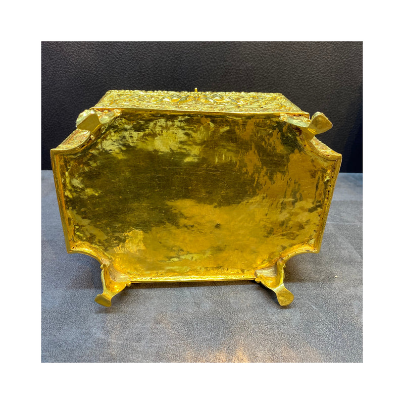 Large Size Gem Set and Enamel Indian Gold Box