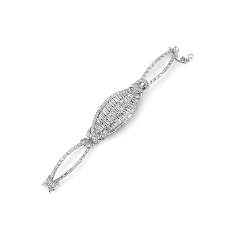 Unusual Baguette Cut Diamond Bracelet