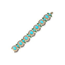 Turquoise Sapphire Emerald & Diamond Bracelet