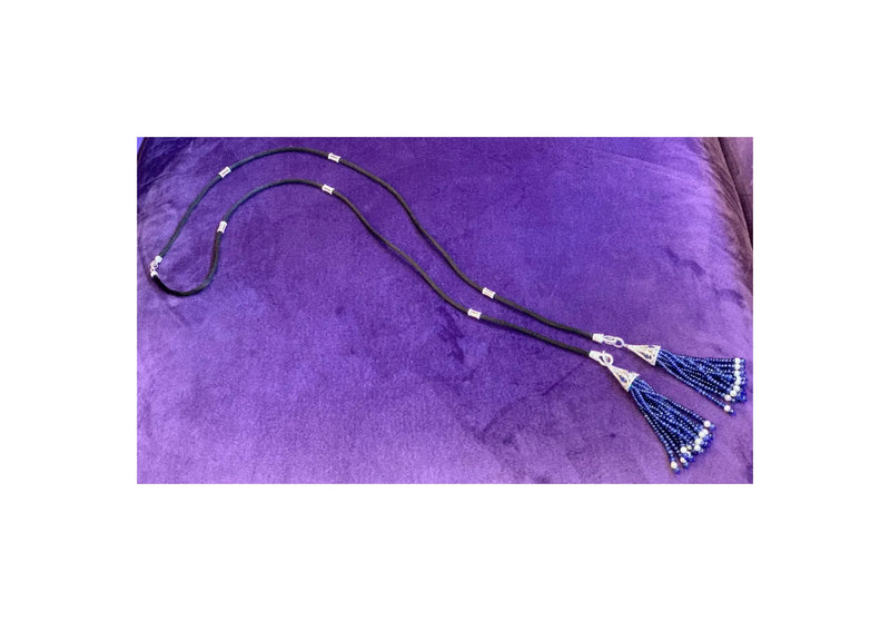 Sapphire and Diamond Tassel Lariat Necklace