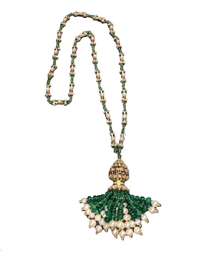 Cartier Emerald Tassel Necklace