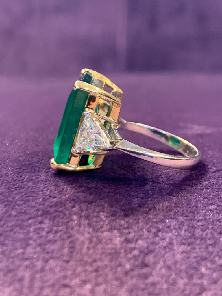 Certified Emerald & Diamond Three-Stone Ring