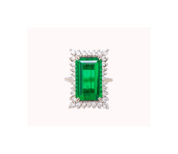 Green Tourmaline & Diamond Cocktail Ring