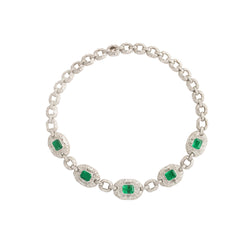 Certified Colombian Emerald and Diamond Necklace