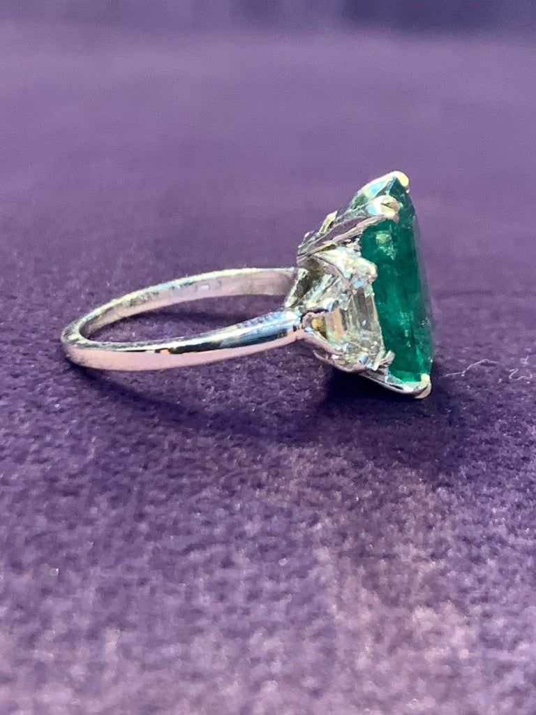 Emerald & Diamond Three Stone Cocktail Ring