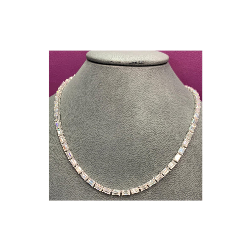 GIA Certified 21.69 Ct Emerald Cut Diamond Necklace