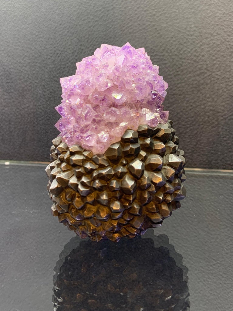Group of Amethyst Crystals & Silver Objects By JAR