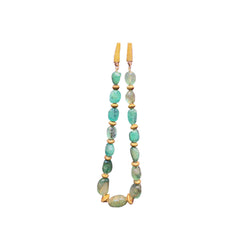 Gold Emerald Bead Indian Necklace
