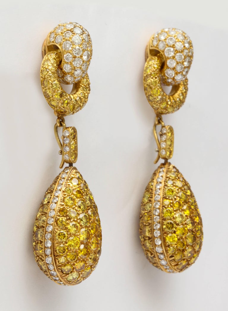 Intense Yellow Diamond Day and Night Earrings by Cartier