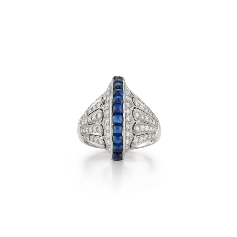 Cabochon Sapphire & Diamond Ring