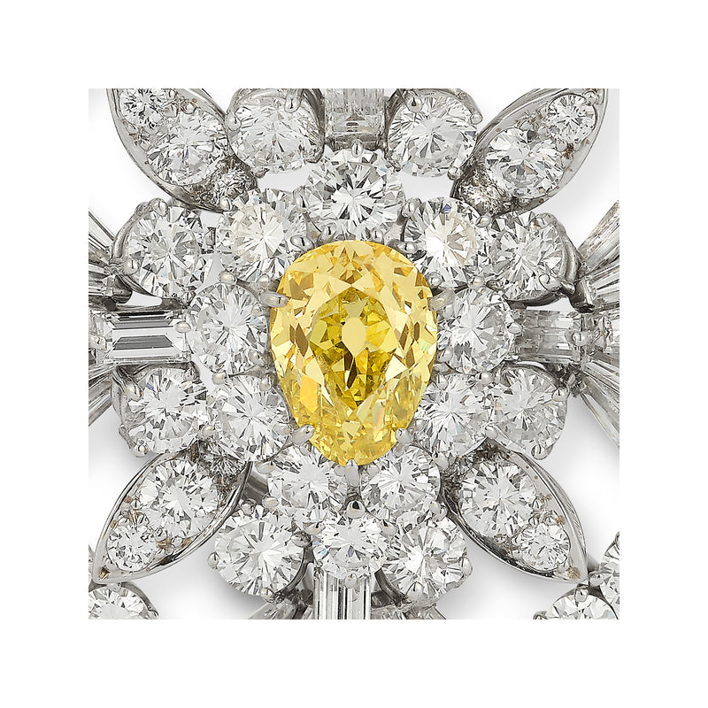 Van Cleef and Arpels Fancy Intense Yellow Diamond Brooch